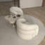 Fauteuil demi-tonneau rembourré et pivotant-583774006