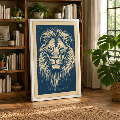 Noble Lion Japandi - Wrapped Canvas