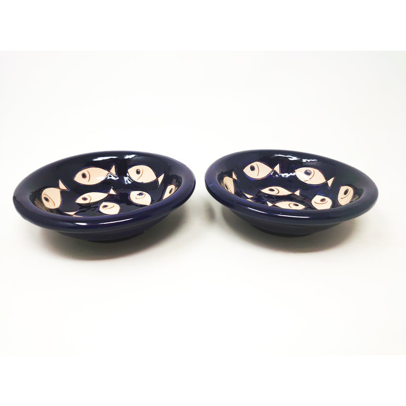 Blue & White Fish - Tapas Bowl 12cm - Mixed - Set Of 2, Blue
