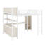 Lit mezzanine robuste avec aménagement multifonctionnel - comprend une armoire, un bureau et des tablettes ouvertes-568571695