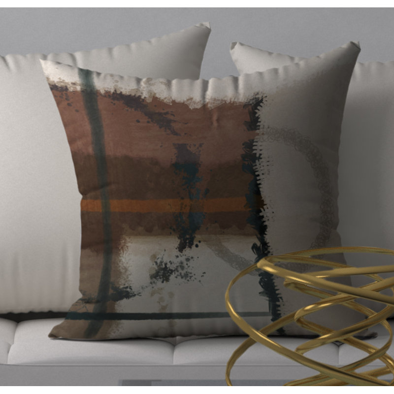 Abstract Reversible Throw Pillow, 24" x 24"
