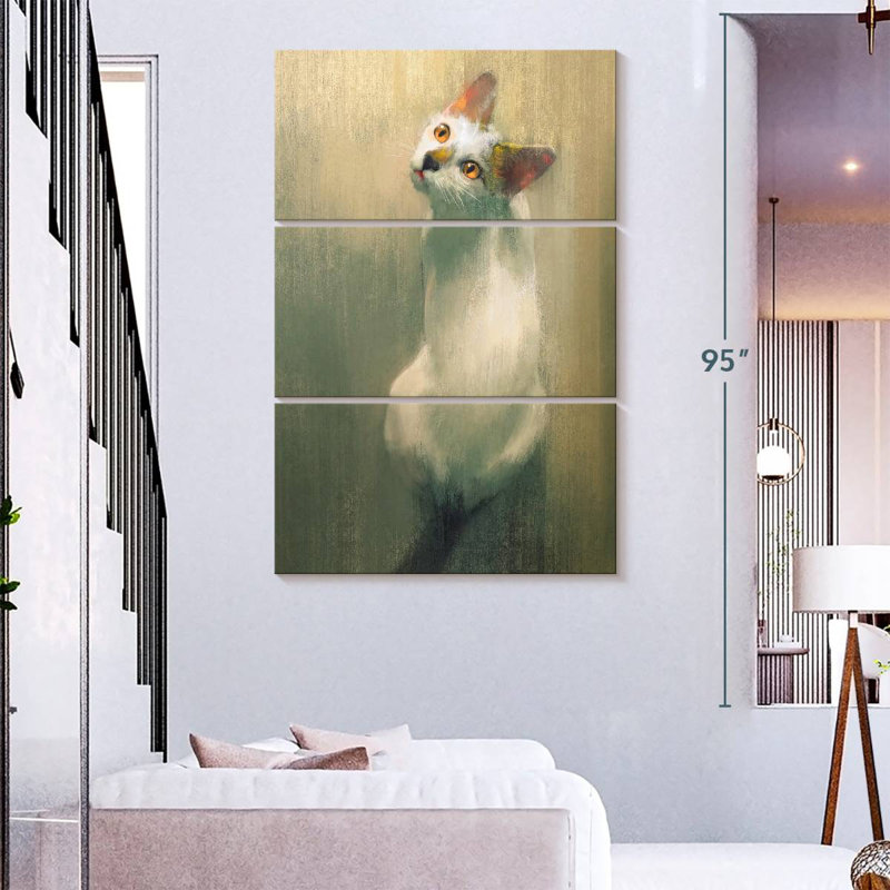 Brampt White Cat, 74" H x 48" W