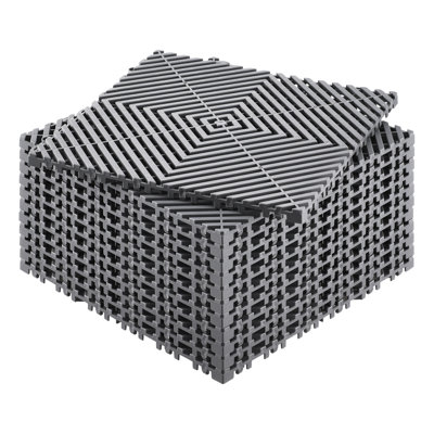 Interlocking Drainage Mat, 12” x 12” Modular Interlocking Cushion Durable PP