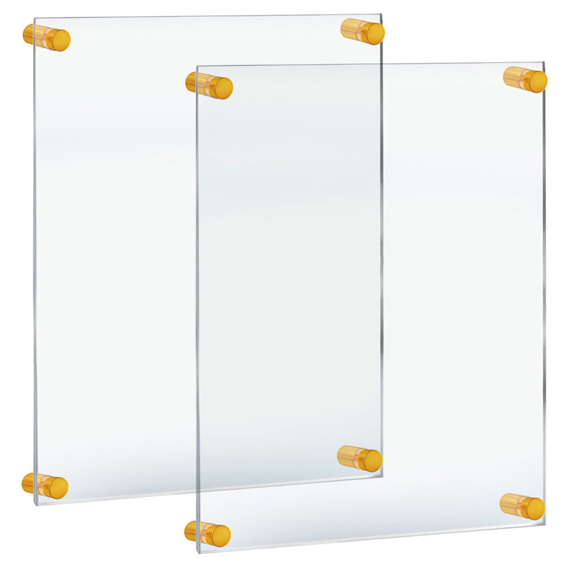Porte-affiche l 22 po x H 28 po avec capuchons dorés de 1 po et entretoises. Dimensions totales du cadre: 26 po x 32 po. Paquet de 2.
