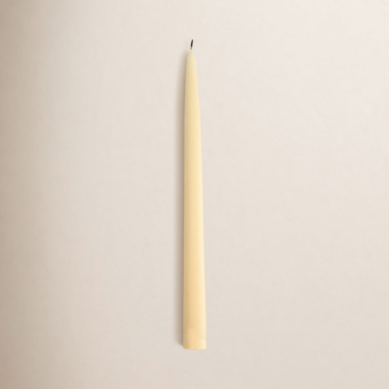 12 Piece Unscented Taper Candle Set, Buttercream, 9" H x 0.88" W x 0.88" D