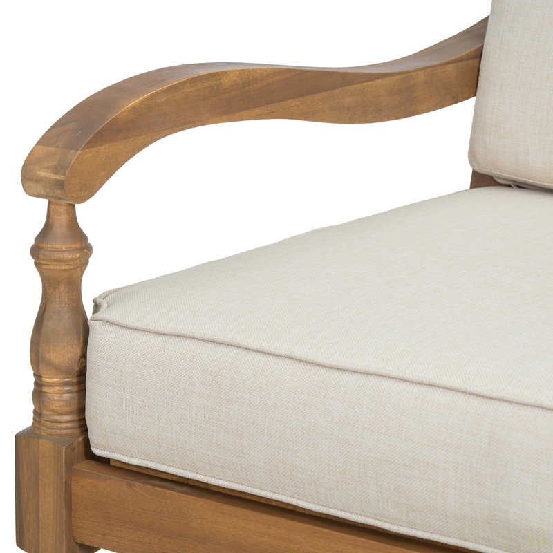 Ensemble de conversation 4 pièces avec coussins, ensemble de conversation d'extérieur en bois d'acacia