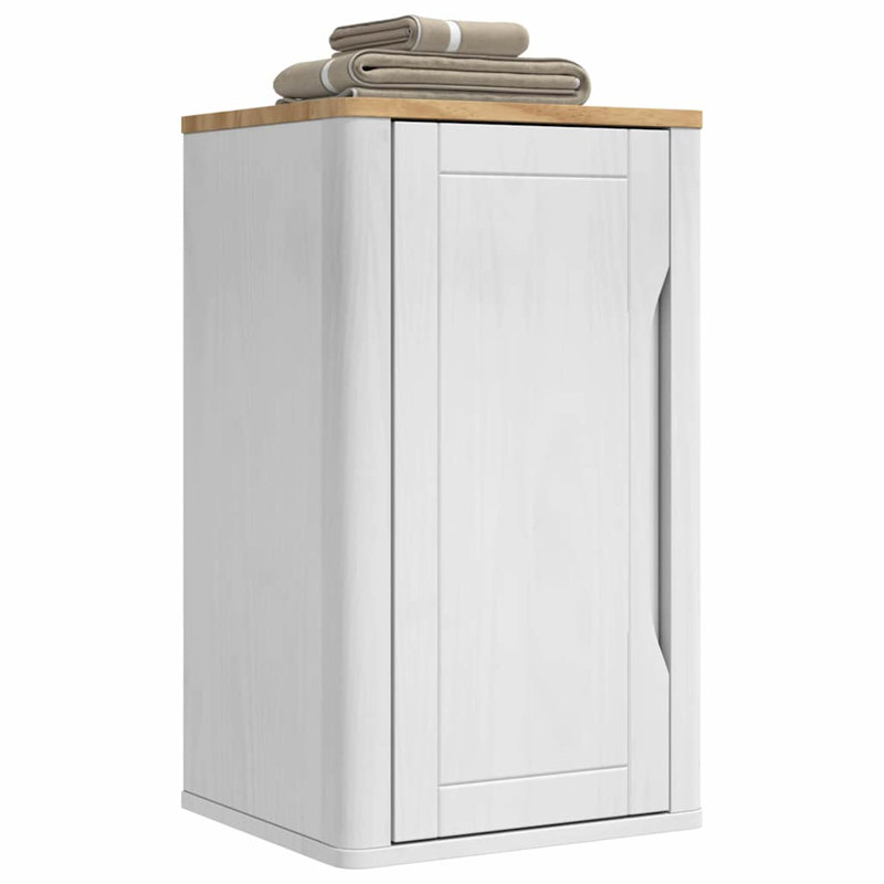 Solid Wood Bathroom Cabinet, White
