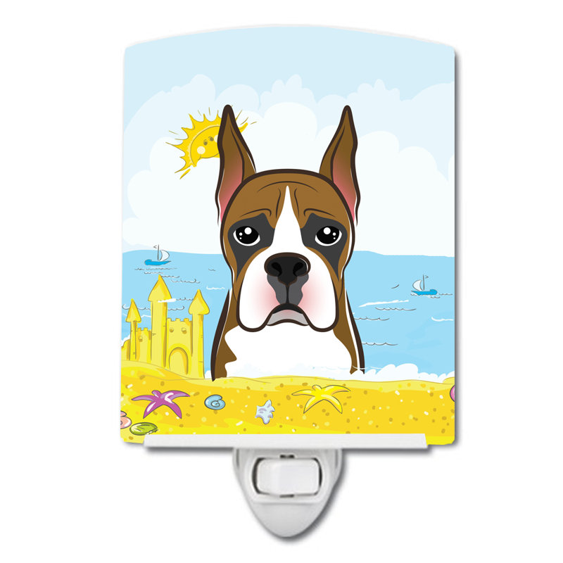 Luminaire de nuit en céramique jack terrier summer beach, Boxer