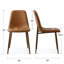 Chaises de salle à manger en similicuir avec pieds en métal au fini noyer-620391193
