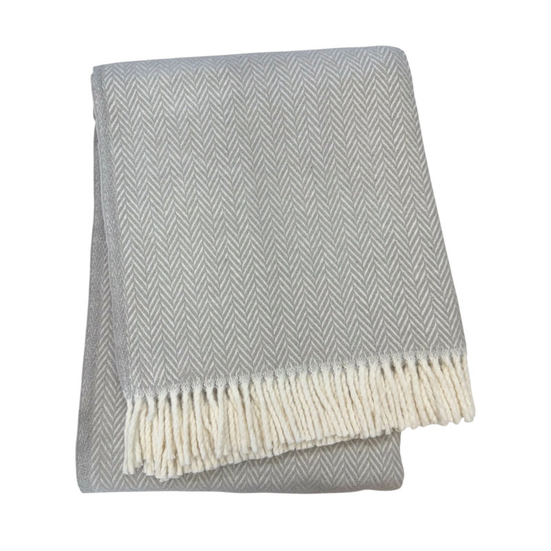 Brampt Hand Woven Throw Blanket, Gray