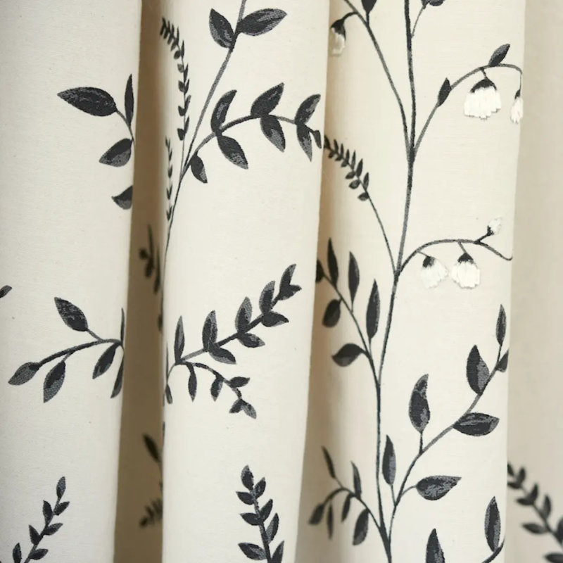 Cynthia Embroidered Print Fabric, Black/ Neutral