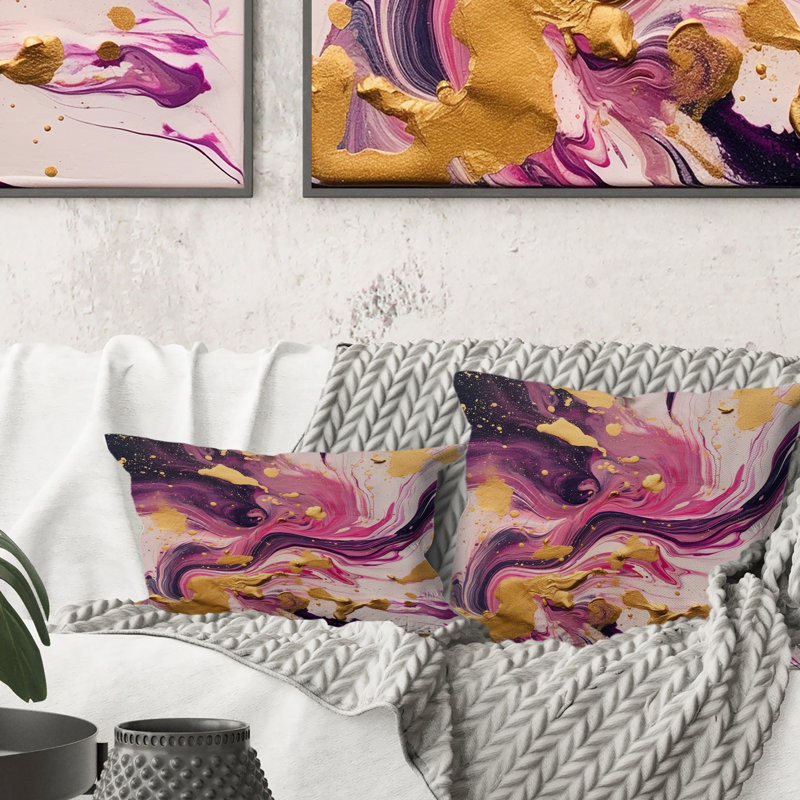 Coussin violet et rose