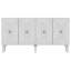 Console moderne à motif géométrique, blanc et argent, panneau de particules 100% mélaminé, épaisseur: 0,7 pouce | Nombreuses tablettes réglables, à fixation murale, conception élégante pour le salon et le vestibule-1875125806