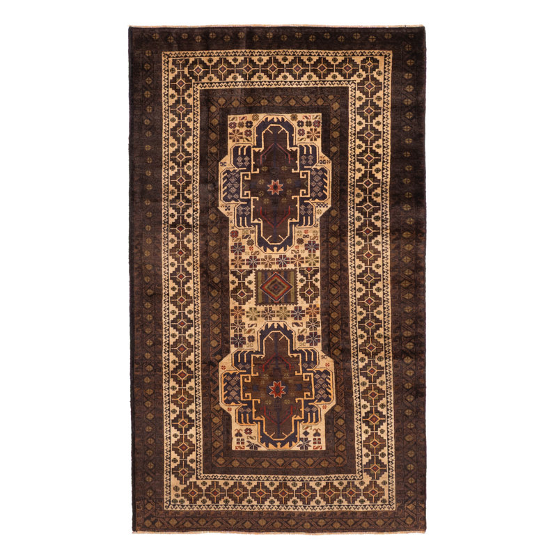 Tapis ivoire Teimani 3 pi 9 po x 6 pi 6 po