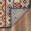 Tapis intérieur / extérieur 2 pi x 4 pi ivoire et bleu résistant aux taches Southwestern