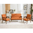 Chisara Linen Upholstered Living Room Set With Solid Wood