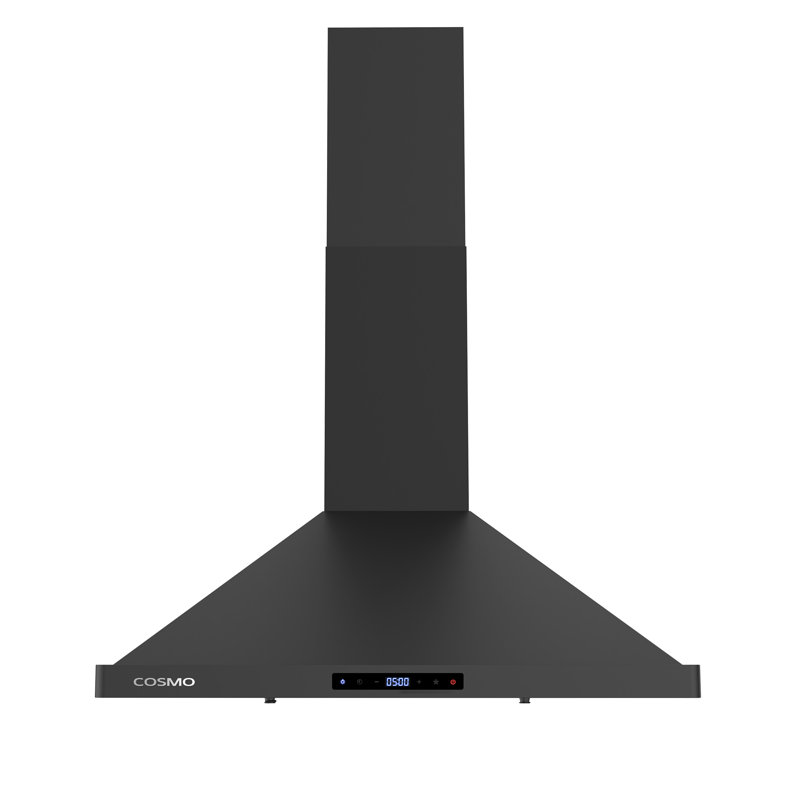 Cosmo 30 in. Vista Collection Ducted Wall Mount Range Hood, Touch Controls, LED Lights, Permanent Filters, Matte Black