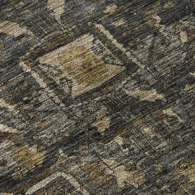 Premium Machine Washable Larock AMF1240 Medallion Rug, Rectangle 2'6" x 3'10"