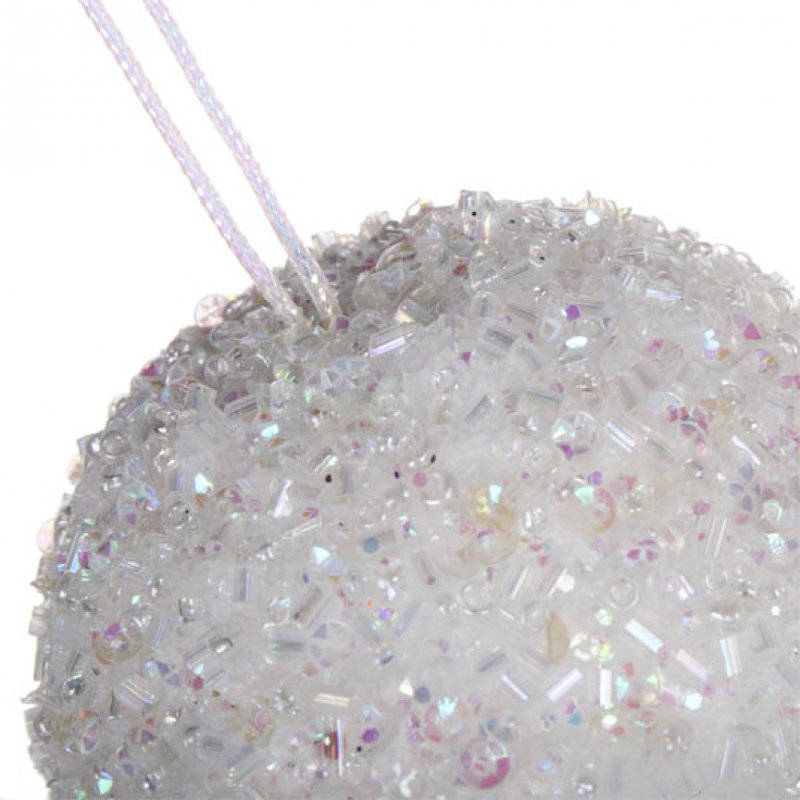 6.5cm Bauble, Iridescent White