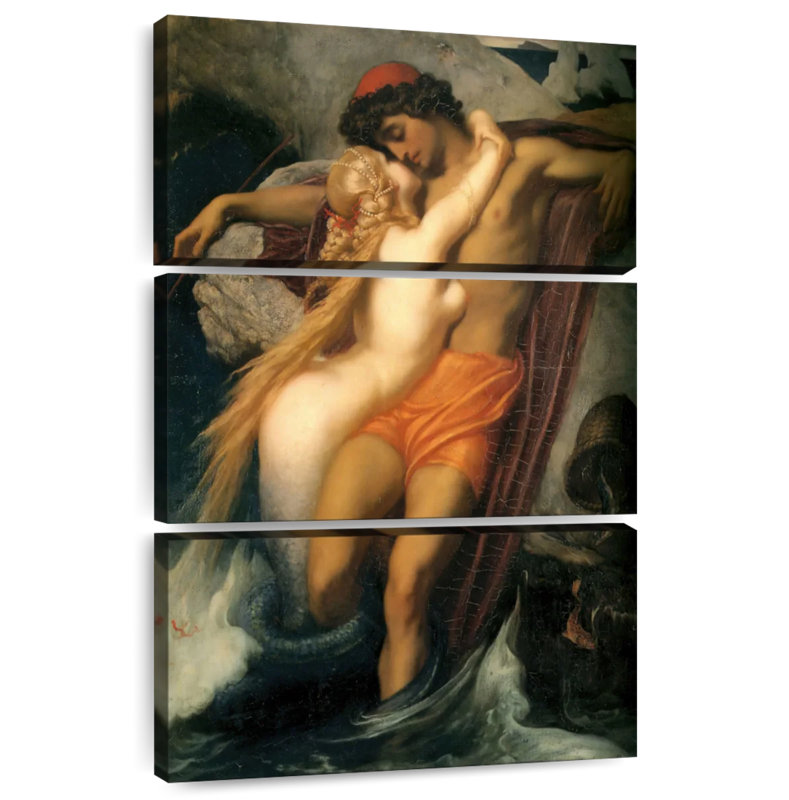 Hardie, le pêcheur et la sirène, H 45 po x l 28 po