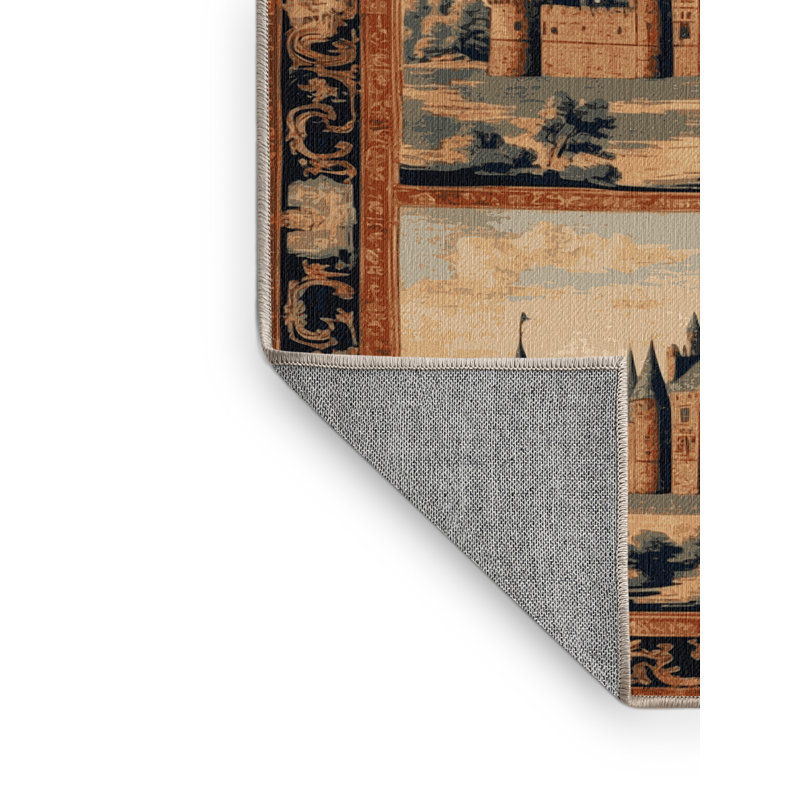 Tapis brun français lavable à la machine, Carré 3 pi