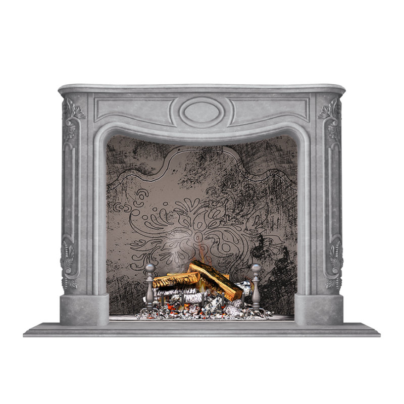 Florence Fireplace Surround, Gray Travertine