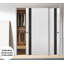 Portes coulissantes de placard 48 x 80 pouces Planum 0040 Blanc Soie avec rails en verre noir, moulures robustes, garnitures, quincaillerie, portes de placard de chambre en bois massif-110083567-110083575