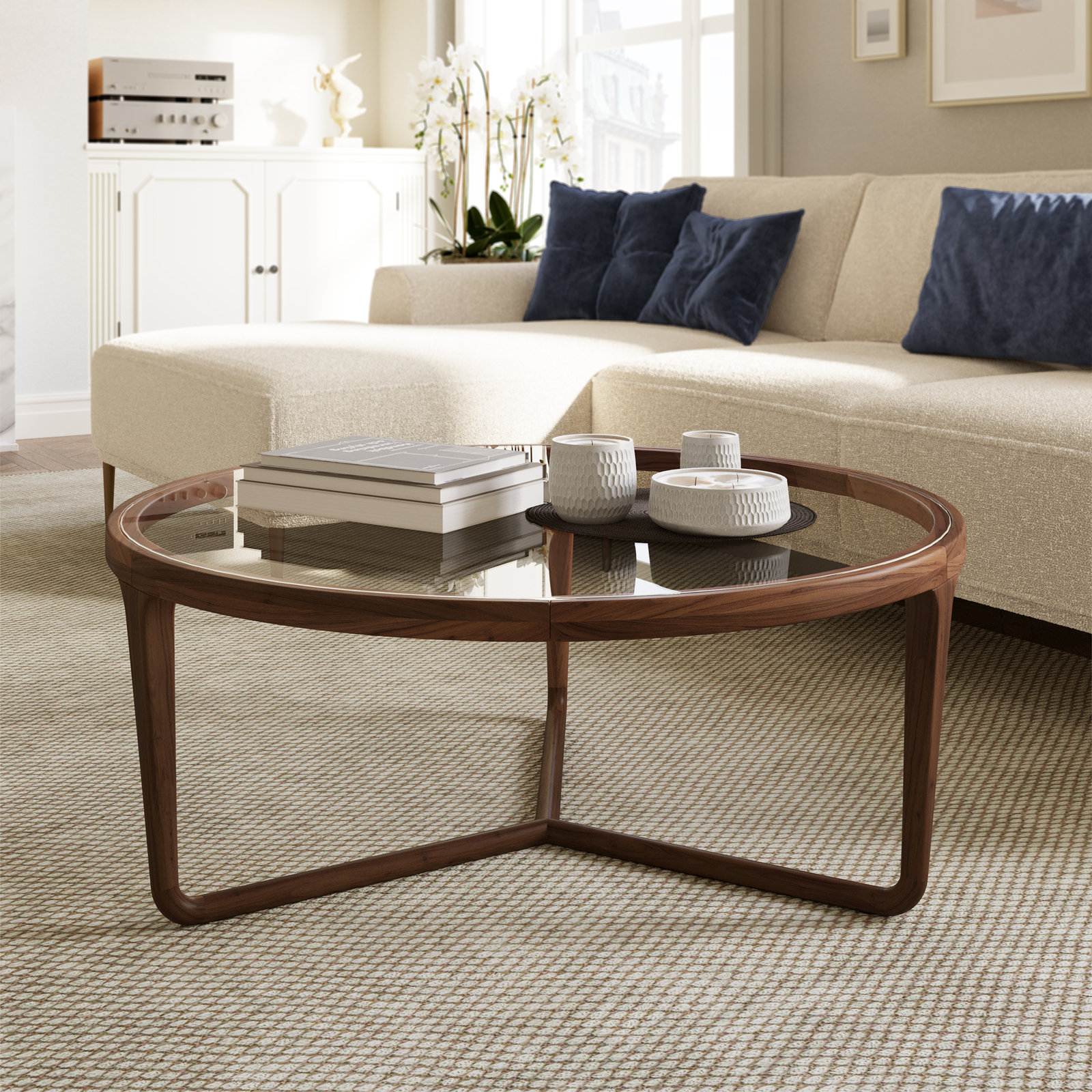 37" Glass Coffee Table