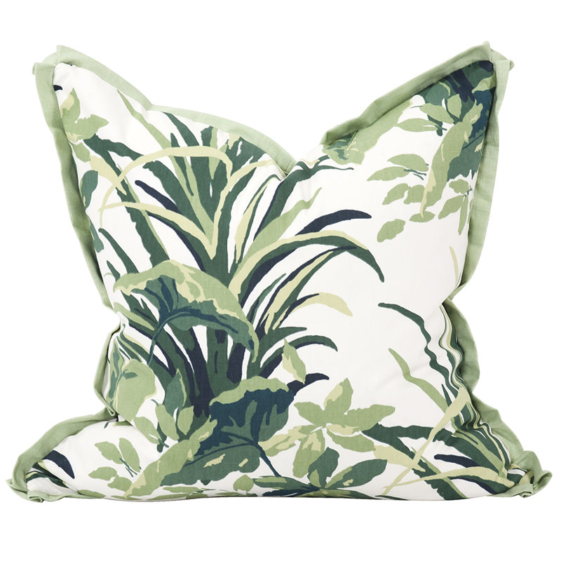 Floral Cotton Reversible Throw Pillow, Daffodil, 24" x 24", Insert