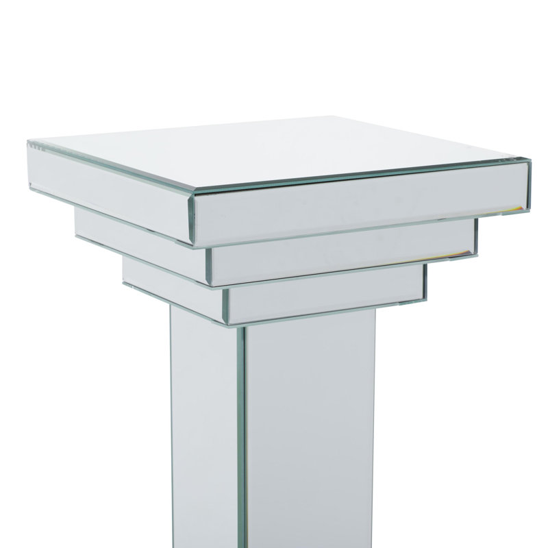 Table à piédestal en bois argenté Newcastleton 12 po x 12 po x 36 po