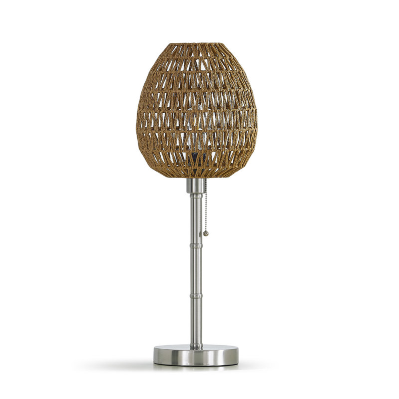 Lampe de table en métal Kuta, Nikel brossé