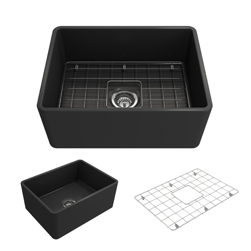 24'' L Kitchen Sink, Matte Dark Gray