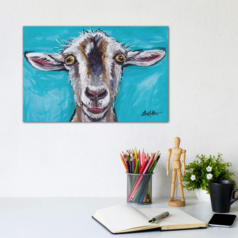 Gizmo The Goat - Wrapped Canvas Painting, 20.32 cm H x 30.48 cm W