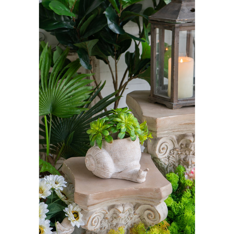 La jardinière texturée beige sable et ciment 9,5 x 8,3 x 6 pouces, un accessoire décoratif pour votre pot à fleurs avec finition, ajoute un élément naturel à la pièce