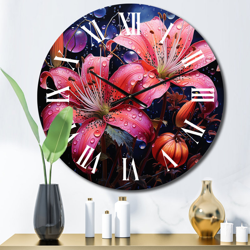 Charteris - Horloge murale florale, Moyenne