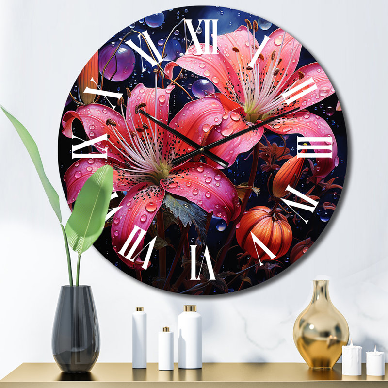Charteris - Horloge murale florale, Petit