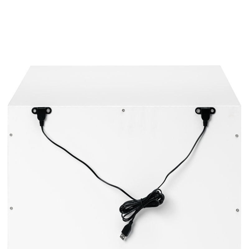 Hudson 1-Drawer Nightstand with USB Port, White