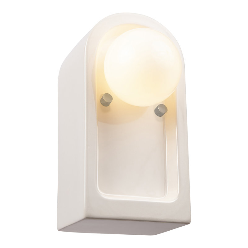 Rosalino Ceramic Flush Mounted Sconce, Bisque