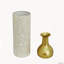 Ensemble de 3 vases de sol décoratifs en métal, motif feuille d'or et blanc antique
