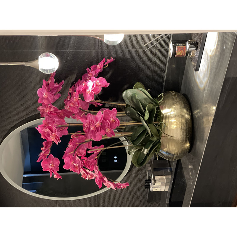 Orchid Faux Floral Arrangement in Vase, Pink