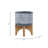 CERAMIC 5" AZTEC PLANTER ON WOODEN STAND, GRAY-1946190016