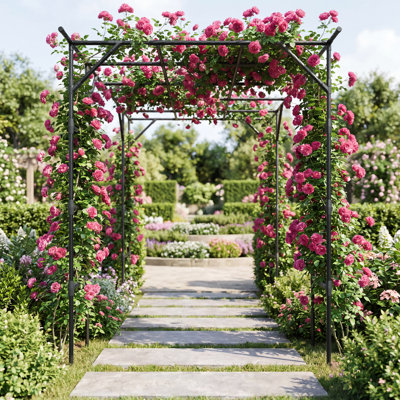 Metal Garden Arch Trellis for Climbing Plants Outdoor