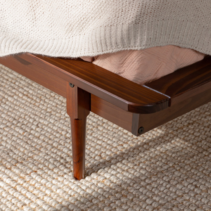 Henline King Solid Wood Platform Bed, Walnut