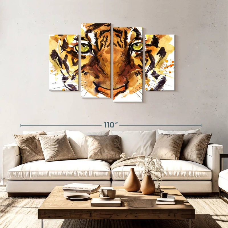 Tigre féroce Brampt, H 48 po x l 75 po