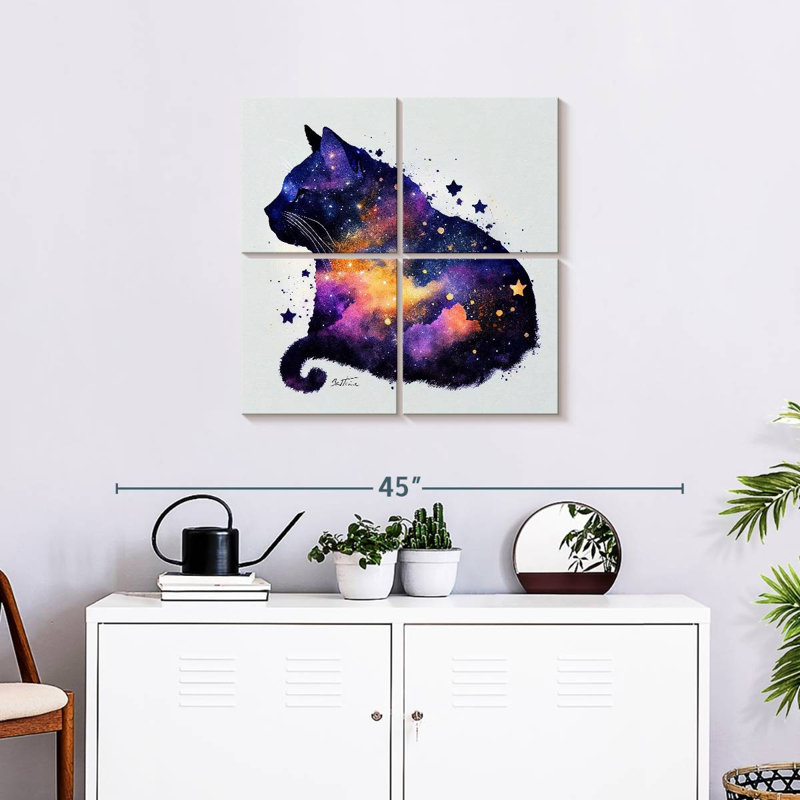 Chat mauve Brampt - Croisière Astro, H 26 po x l 26 po