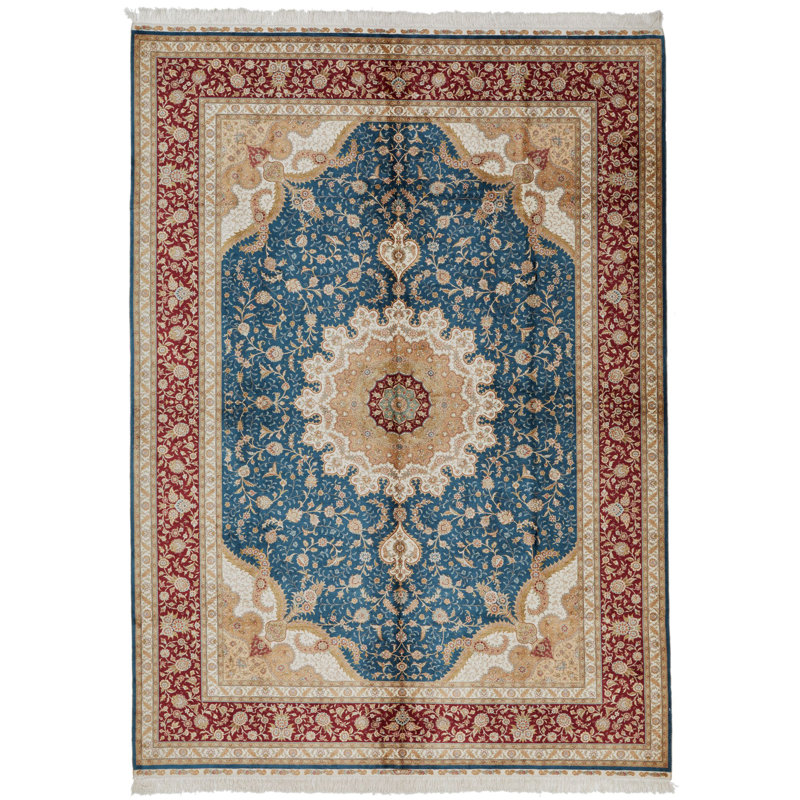 Tapis turc bleu et rouge 7 x 7 x 7