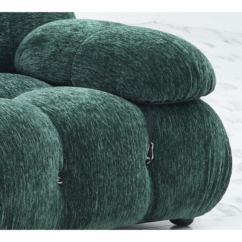 Leeven Upholstered 76'' Loveseat, Green Chenille, 26.7" H x 76" W x 38" D