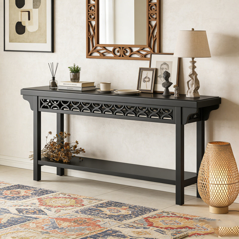 Table basse avec rangement Farmhouse, Noir