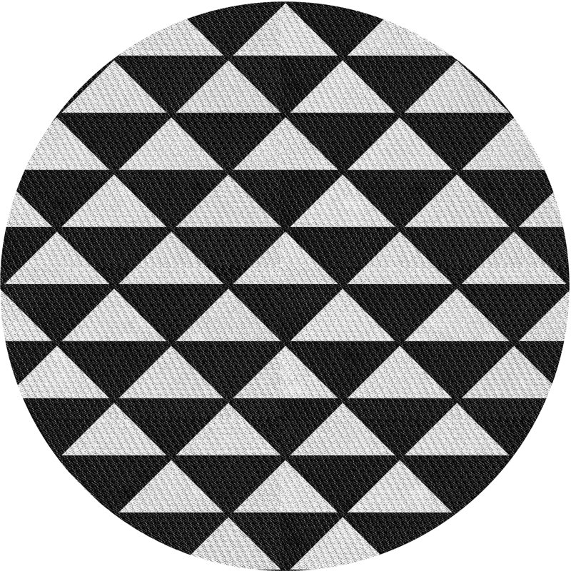 Tapis noir/gris tissé à la machine, Rond 6 pi