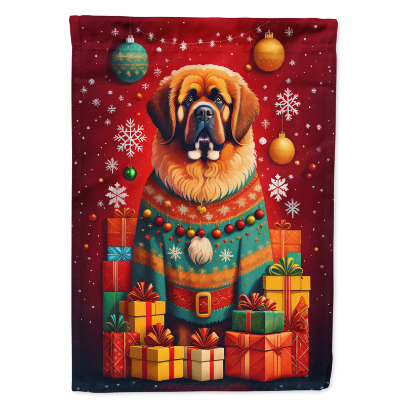 Drapeau de maison de Noël en polyester double face H 40 po x l 28 po